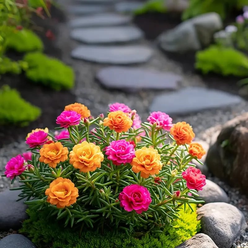🌸Moss Rose Seeds – 🌿Perennial Flower Seeds + Plant Growth Serum Free