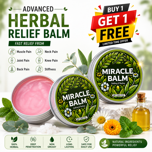 Herbal Miracle Balm for Pain Relief 🌿✨ (Buy 1 Get 1 Free🔥🔥)