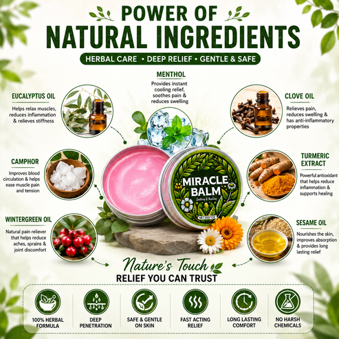 Herbal Miracle Balm for Pain Relief 🌿✨ (Buy 1 Get 1 Free🔥🔥)