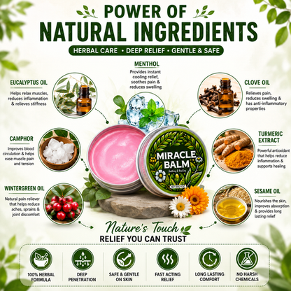 Herbal Miracle Balm for Pain Relief 🌿✨ (Buy 1 Get 1 Free🔥🔥)