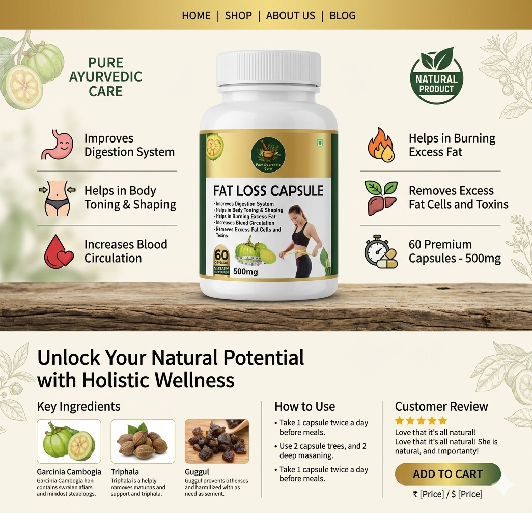 Pure Ayurvedic Care Fat Loss Capsule 🌿✨ (🔥Buy 1 Get 1 Free🔥)