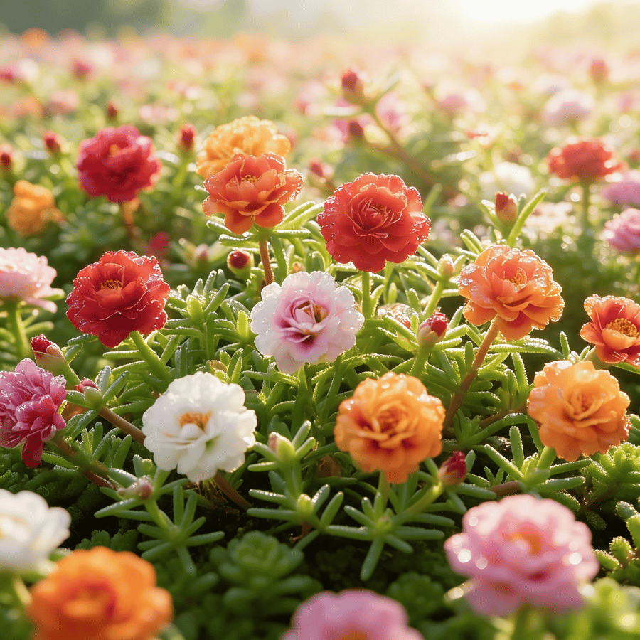 🌸Moss Rose Seeds – 🌿Perennial Flower Seeds + Plant Growth Serum Free