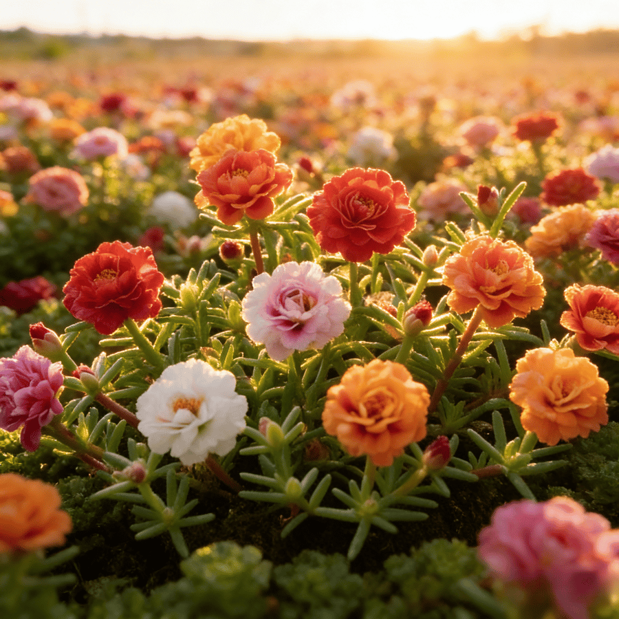 🌸Moss Rose Seeds – 🌿Perennial Flower Seeds + Plant Growth Serum Free